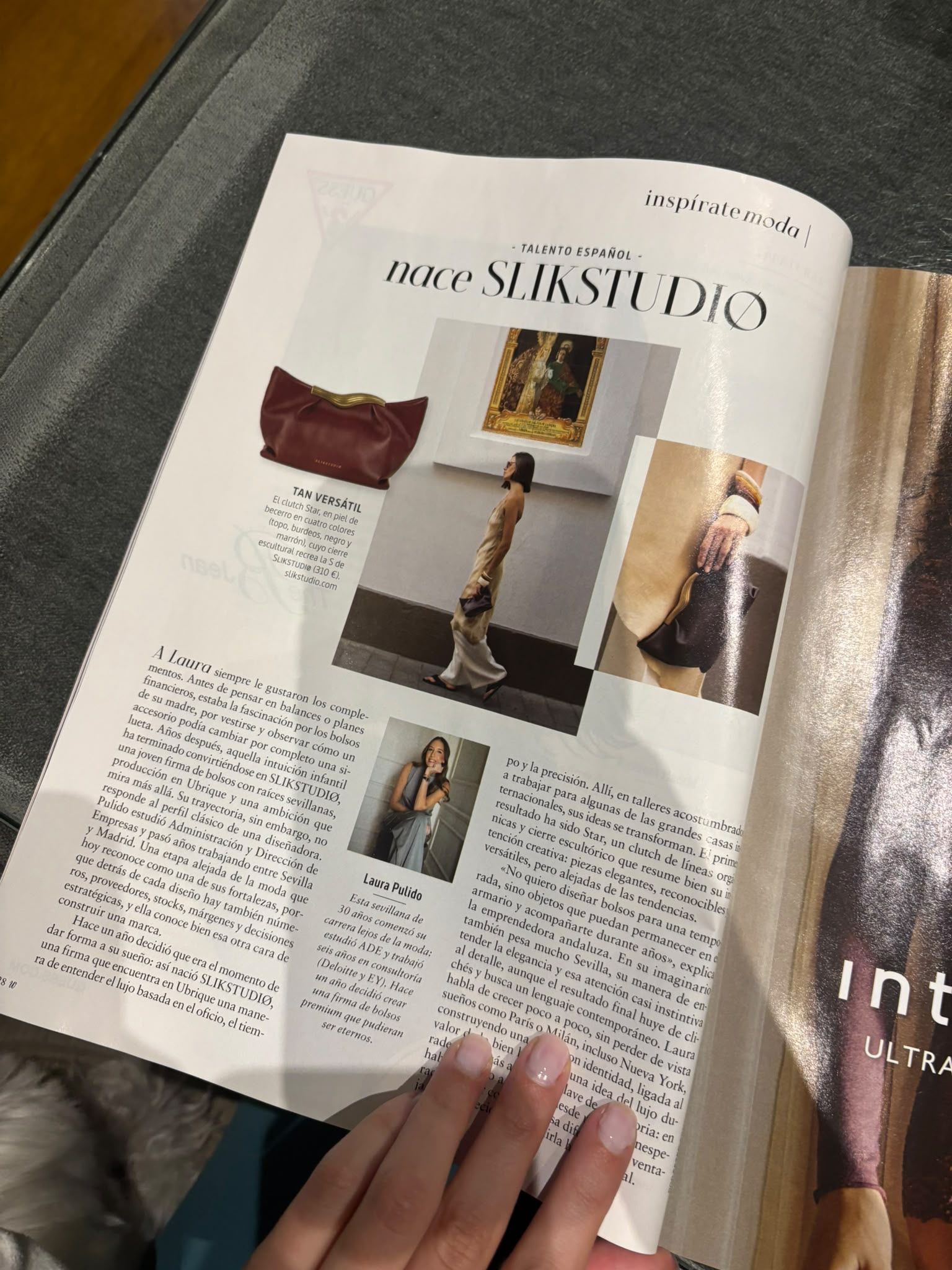 SLIKSTUDIO, la firma de bolsos artesanales de Ubrique, protagonista en la revista Woman - Gastronomía y Moda