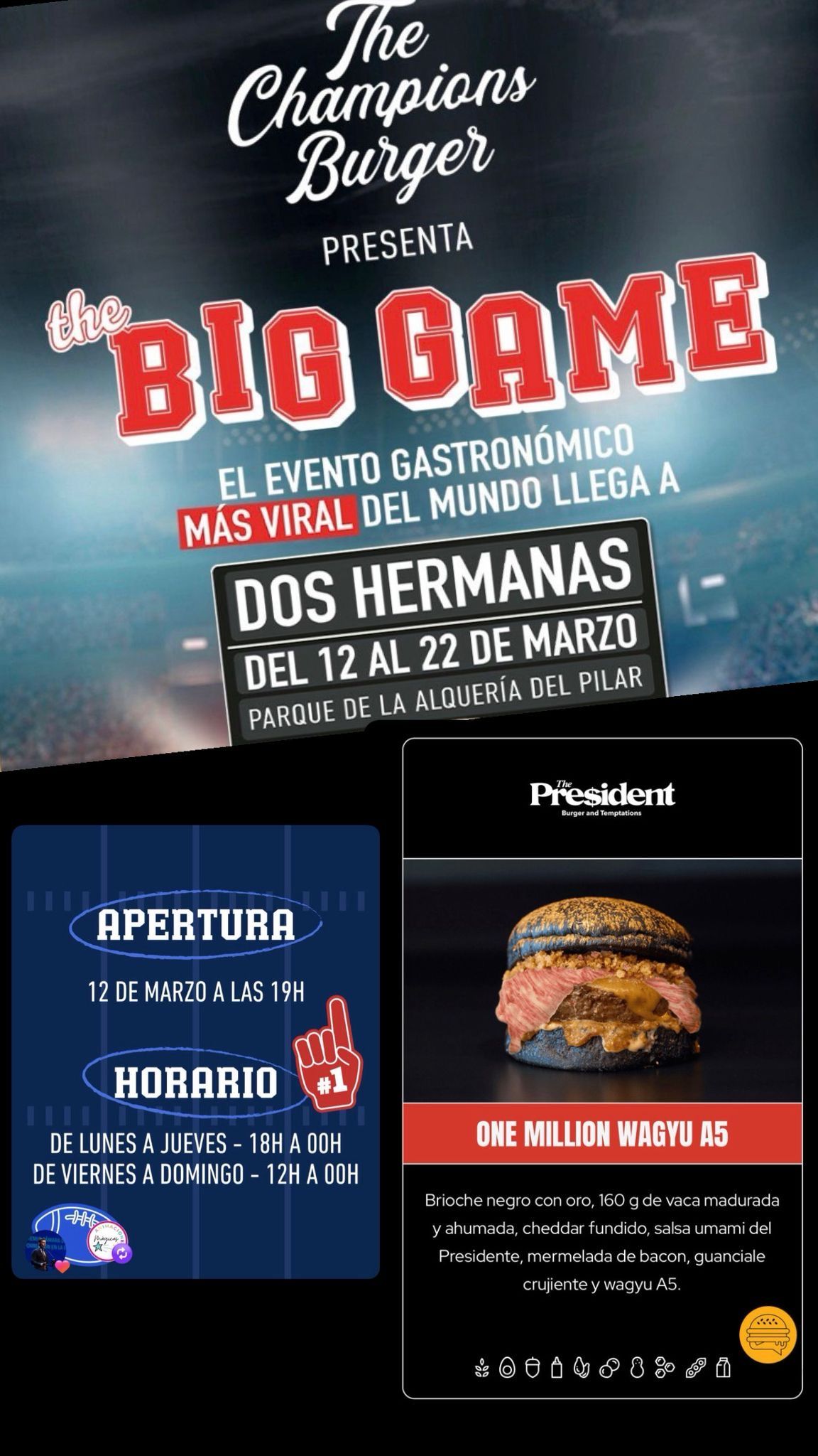 The President llevará su hamburguesa One Million Wagyu A5 a The Champions Burger en Dos Hermanas - Gastronomía y Moda