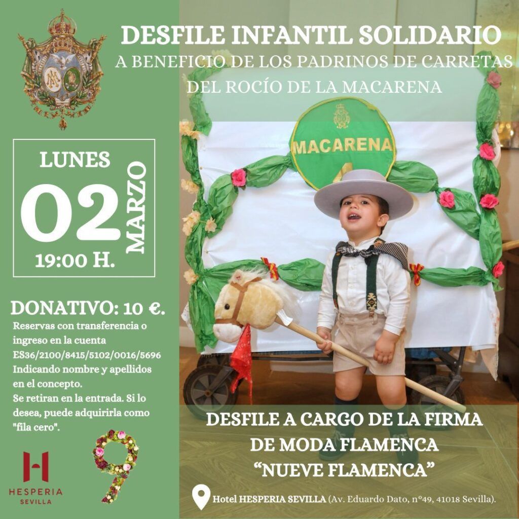 El Rocío de la Macarena se viste de solidaridad con un desfile infantil benéfico - Gastronomía y Moda