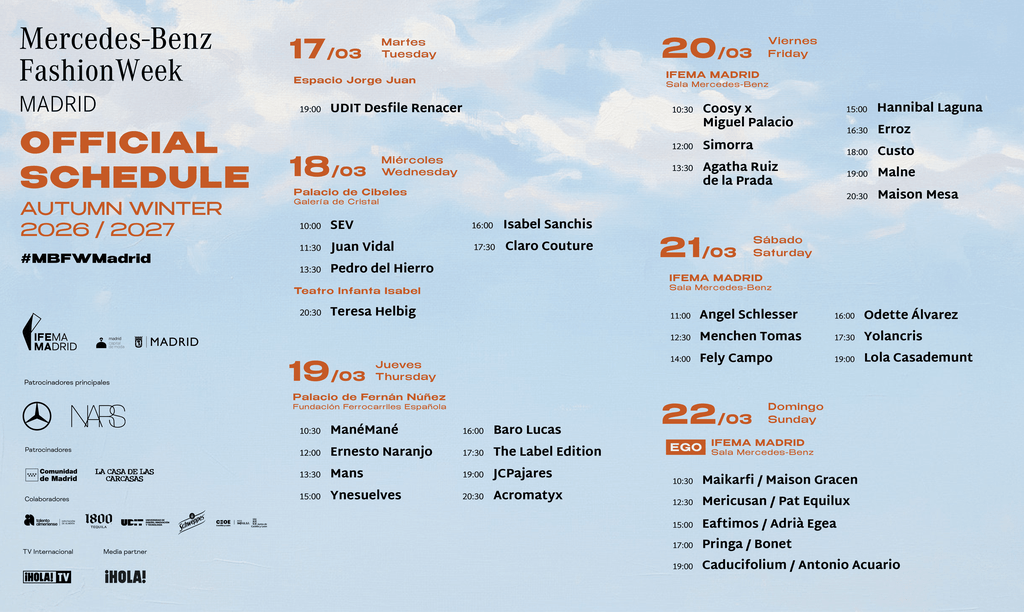 Mercedes-Benz Fashion Week Madrid desvela un calendario de cinco jornadas para marcar el pulso de la moda española - Gastronomía y Moda