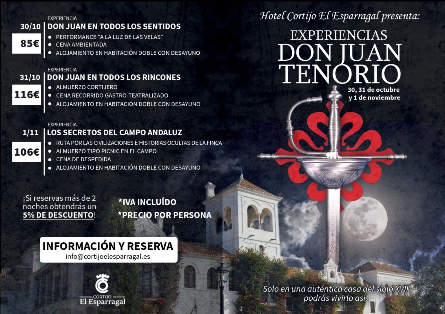 Si te gusta todo lo que rodea al drama romántico de Don Juan tenorio, tienes una cita ineludible en El Hotel Cortijo El Esparragal - Gastronomía y Moda