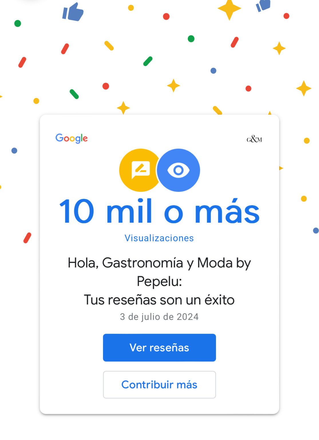 Google Maps y las reseñas de éxito de Gastronomía y Moda - Gastronomía y Moda