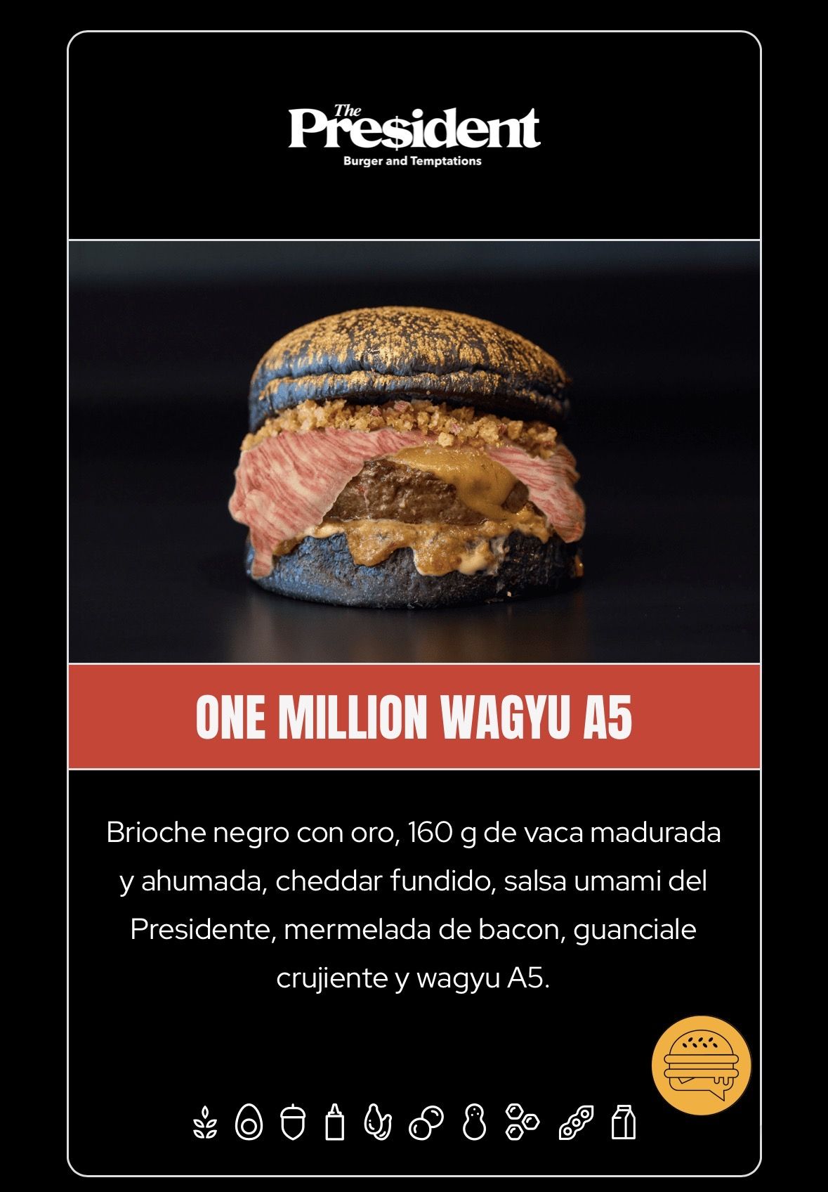 The President llevará su hamburguesa One Million Wagyu A5 a The Champions Burger en Dos Hermanas - Gastronomía y Moda