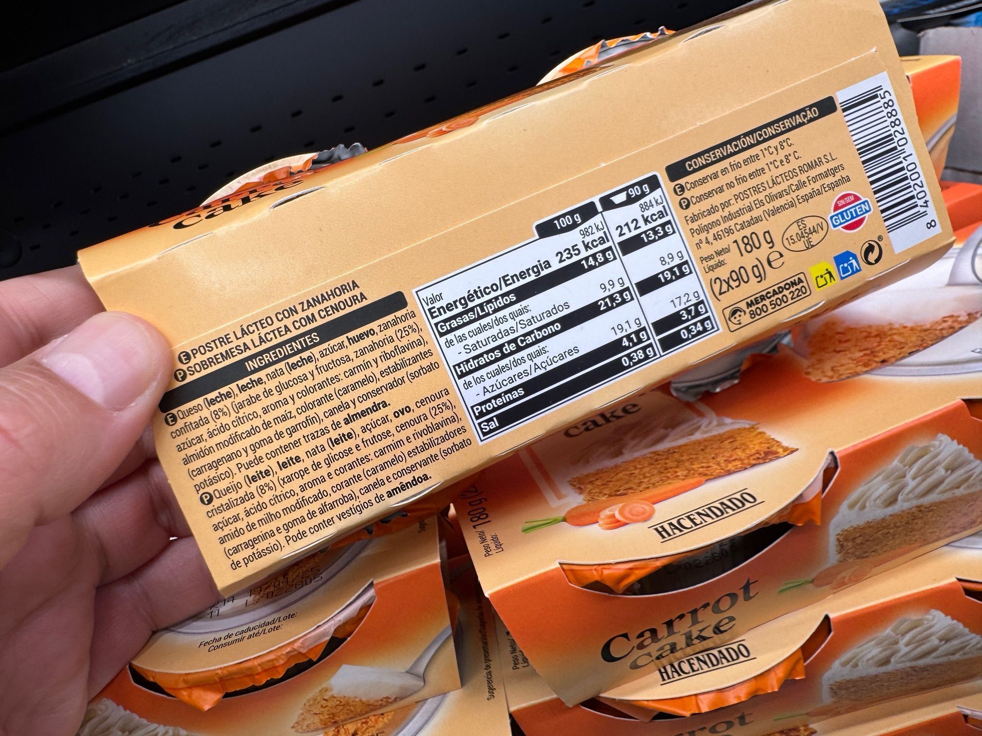 La tarta de zanahoria (carrot cake) de Mercadona, elaborada SOLO con un 8% de "zanahoria confitada" - Gastronomía y Moda