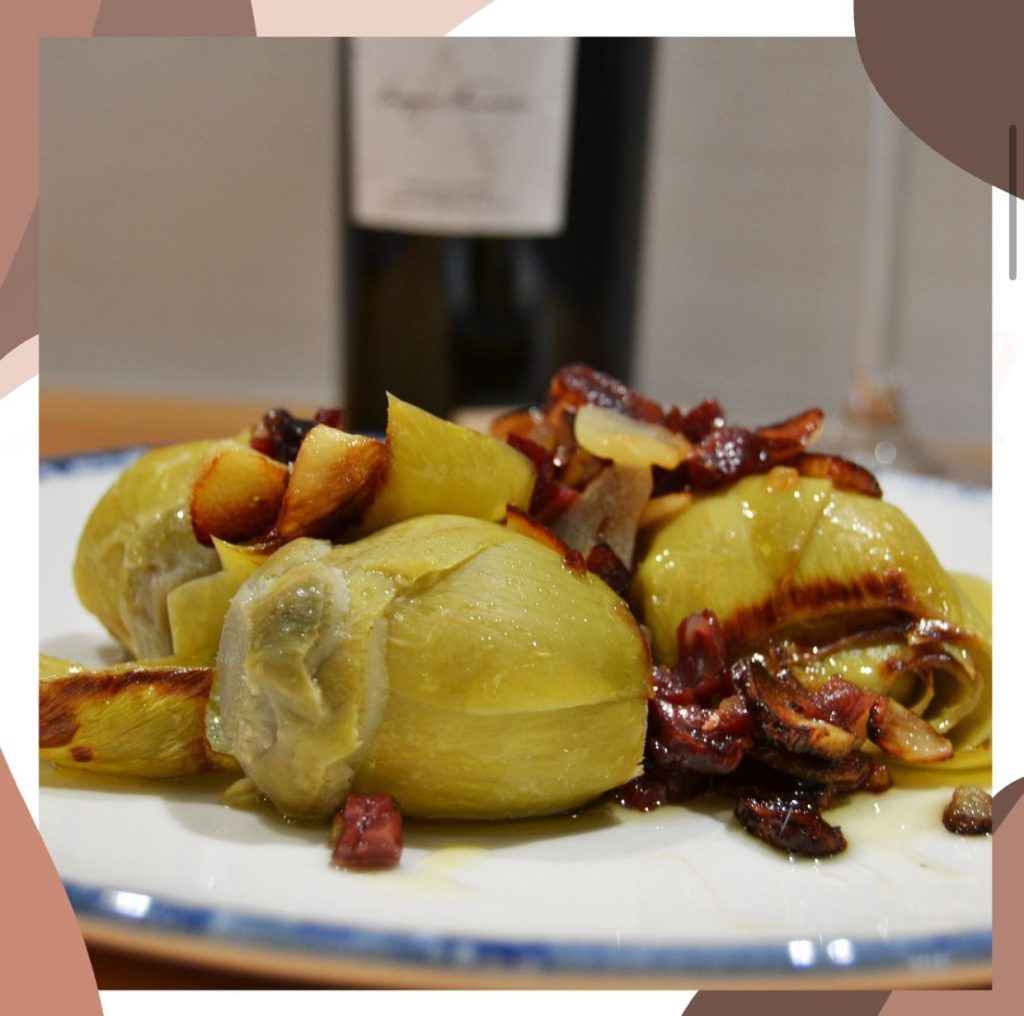 Hoy, corazones de alcachofas con jamón en el restaurante Casa Valentín en Utrera - Gastronomía y Moda