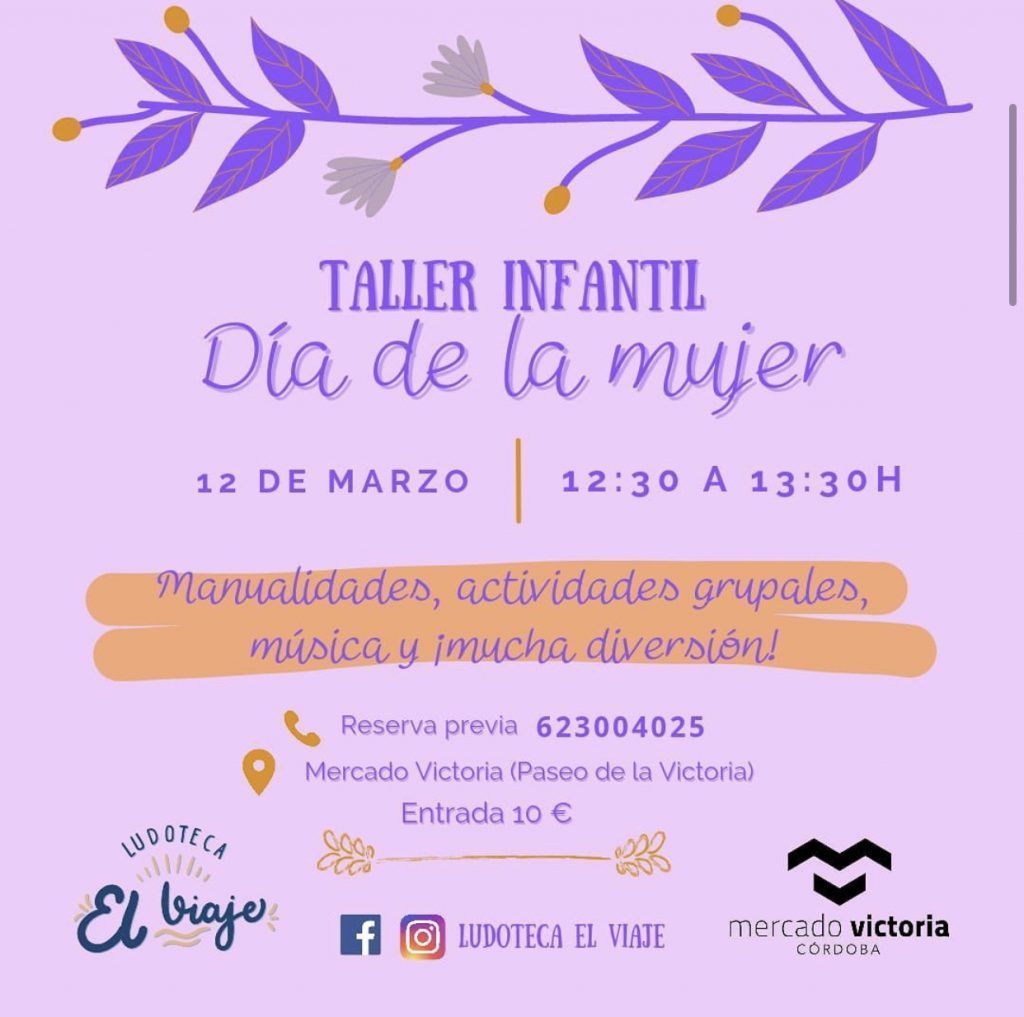 Muy recomendado. Taller infantil ante el Día de la Mujer en Córdoba - Gastronomía y Moda