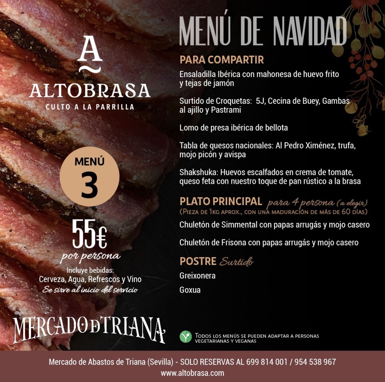 Altobrasa, el restaurante que triunfa en Sevilla, da a conocer sus variados menús para esta Navidad 2023 - Gastronomía y Moda