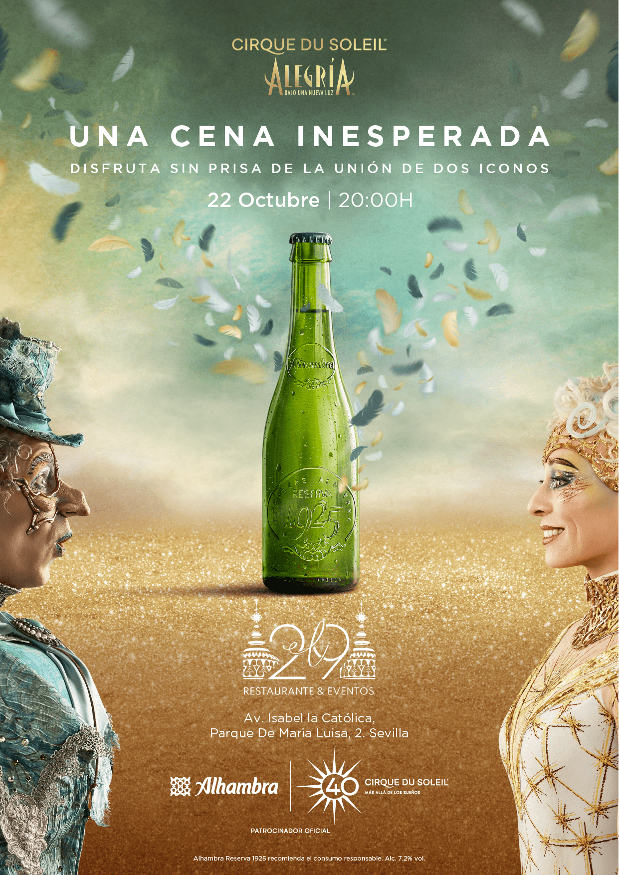 Restaurante 'El 29' acoge en Sevilla una experiencia gastronómica única de la mano de Cervezas Alhambra y Cirque du Soleil - Gastronomía y Moda