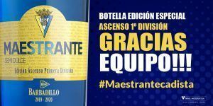 Barbadillo conmemora la vuelta a primera división del Cádiz CF con una edición limitada de Maestrante Cadista - Gastronomía y Moda