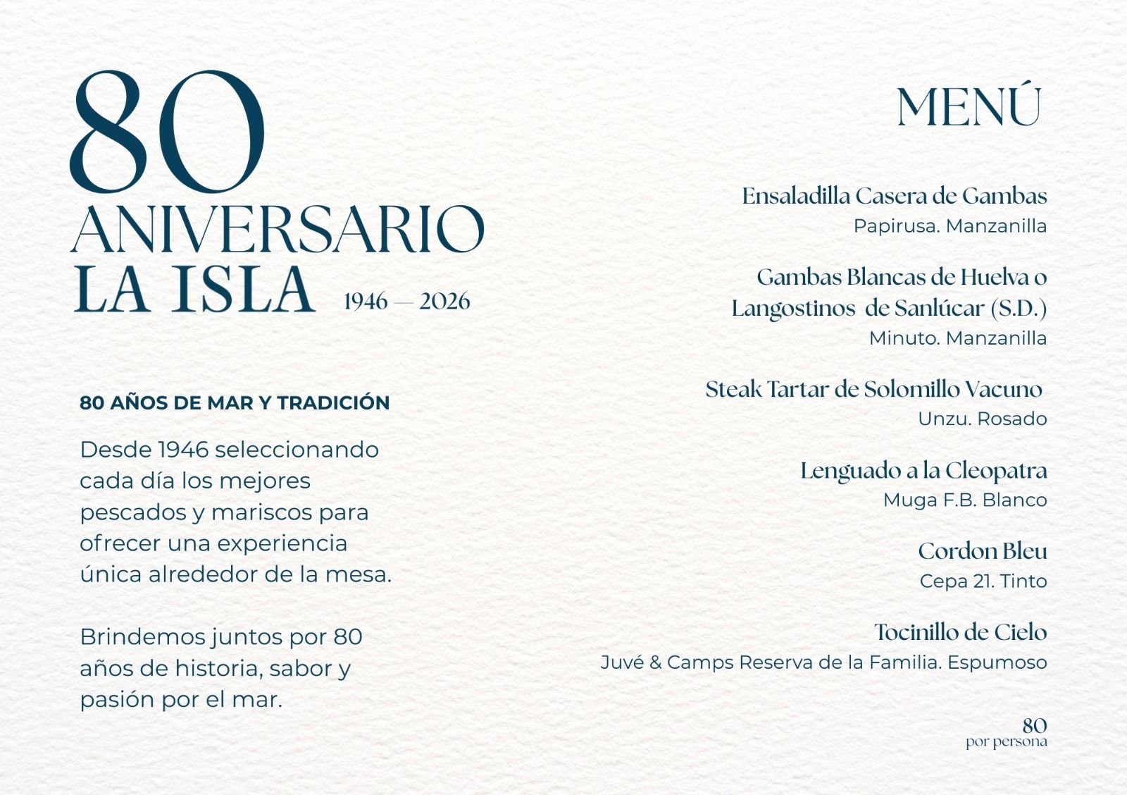 La Isla celebra 80 años de historia en Sevilla con un menú degustación especial durante octubre - Gastronomía y Moda