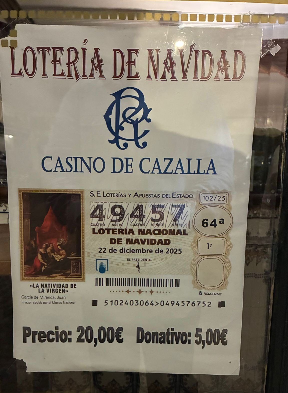 Gran acogida del décimo del Casino de Cazalla de la Sierra para el Sorteo de Navidad de 2025 - Gastronomía y Moda