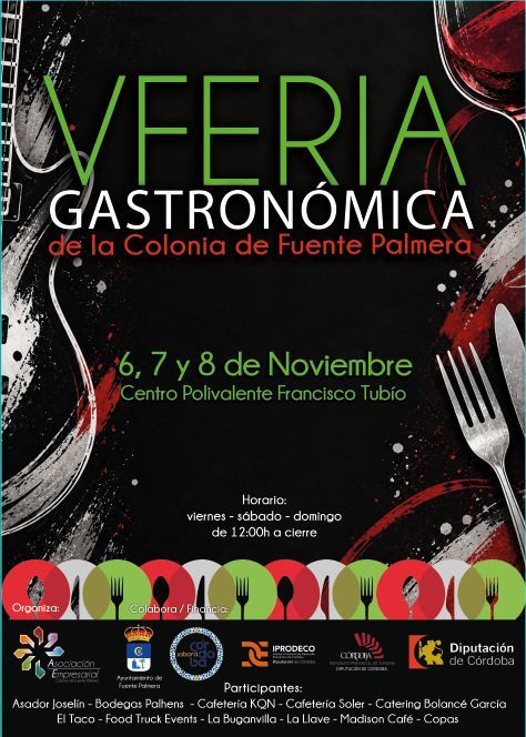 Fuente Palmera celebra su V Feria Gastronómica del 6 al 8 de noviembre con tapas y cocina local - Gastronomía y Moda