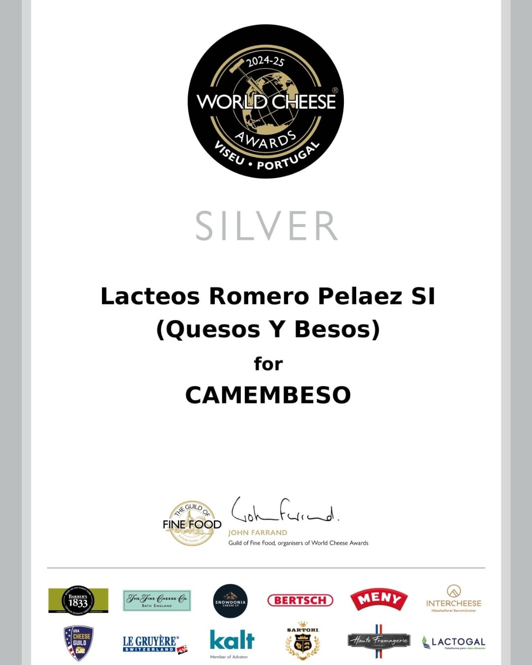 Quesos y Besos triunfa en los World Cheese Awards con dos medallas para sus referencias de coagulación láctica - Gastronomía y Moda