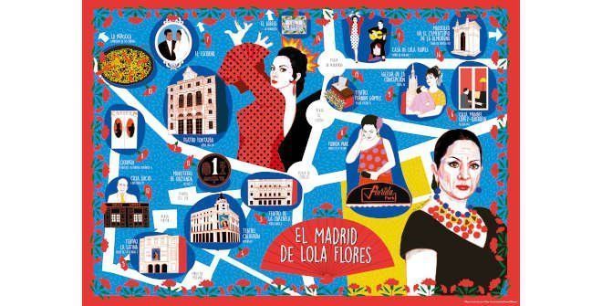 La vida de Lola Flores cuenta ya con un mapa ilustrado para descubrir el Madrid de la ‘La Faraona’ de España - Gastronomía y Moda
