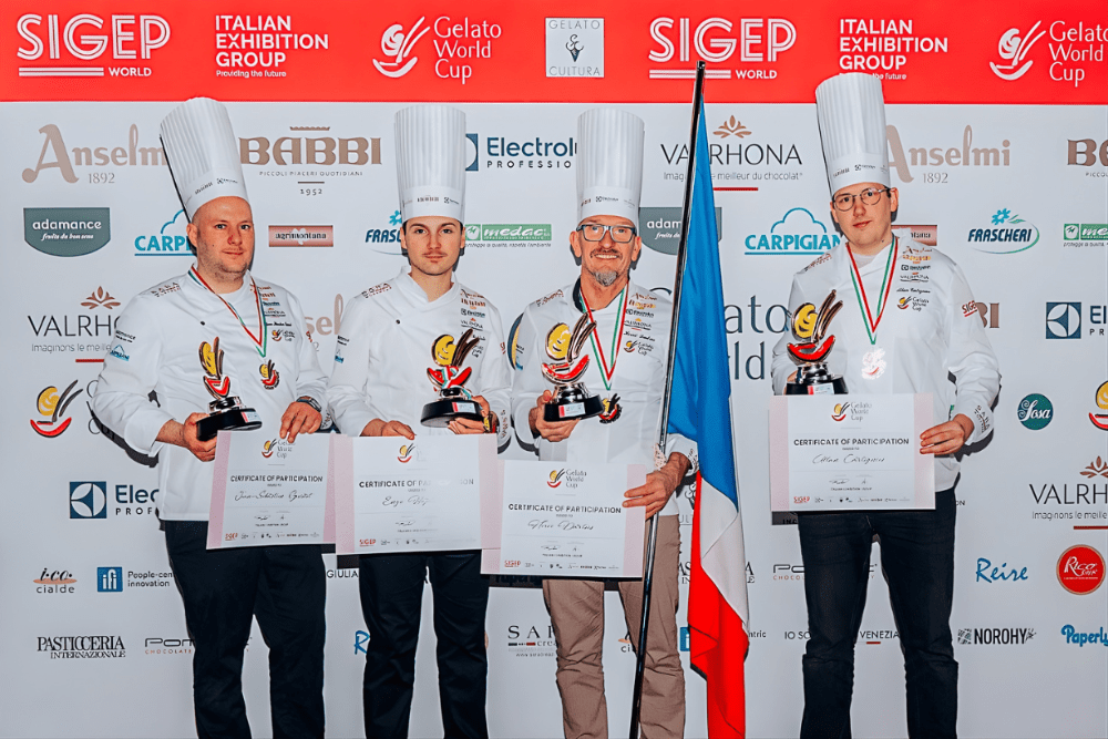 Francia brilla en la Gelato World Cup 2026 con el talento formativo de École Ducasse - Gastronomía y Moda