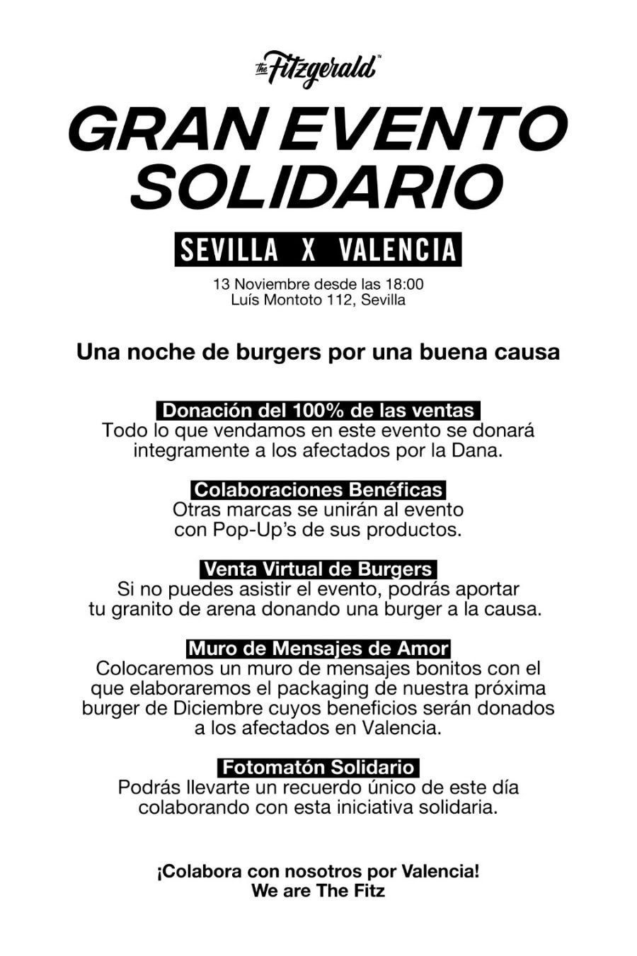 The Fitzgerald Burger inaugura su primer local en Andalucía con un evento solidario para apoyar a Valencia - Gastronomía y Moda