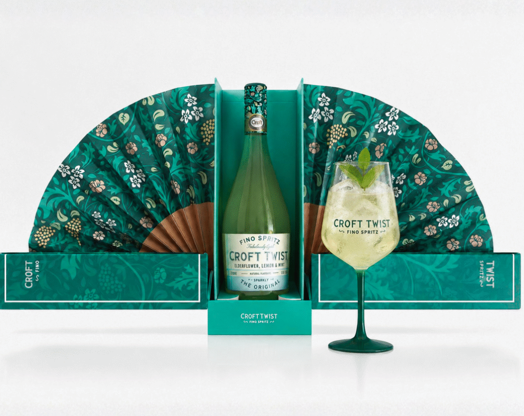 Croft Twist celebra el Día del Fino Spritz con un estuche especial inspirado en el abanico andaluz - Gastronomía y Moda